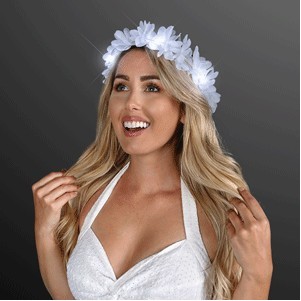 White Light Flower Headbands, LED Festival Fashion - BLANK