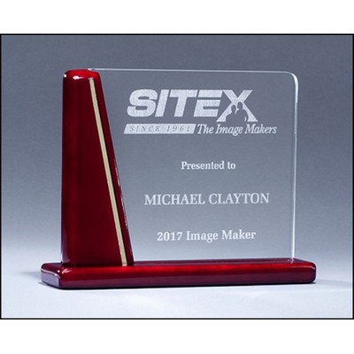 Glass Award with Rosewood Piano-Finish Base (8.25"x6.375")
