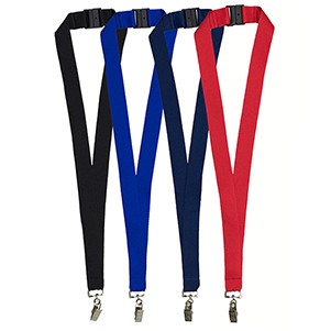 "OWEN" 1" Blank Lanyard with Breakaway Safety Release Attachment - Bulldog Clip