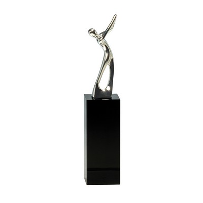 Black Tower Crystal Golf Trophy, 9 1/2"H