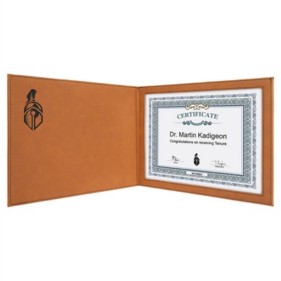 Certificate Holder, Faux Leather Rawhide , 9" x 12"