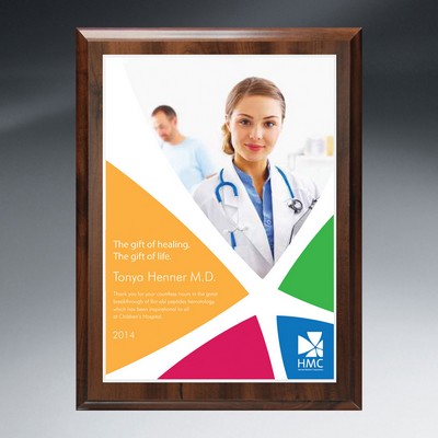 Choice of Digi-Color Plate on Economy Walnut Finish Board (9" x 12")