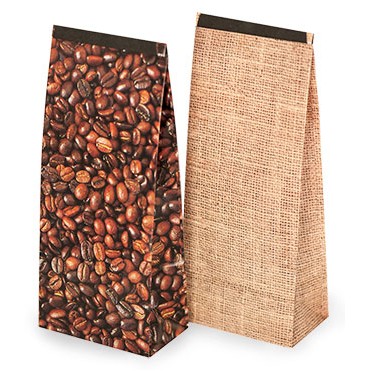 Reclosable Burlap/Bean Photo Design Tin Tie Bag (4¼"x2¼"x10½")