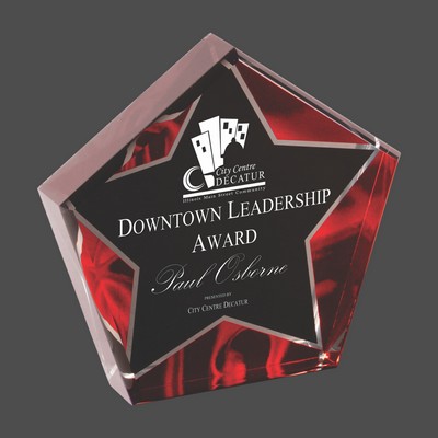 Star Red Velvet Acrylic Award (5")