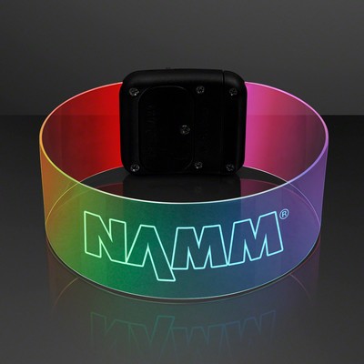 Laser Engraved - Cosmic Color Change LED Magnetic Clasp Bracelets - PRINTED