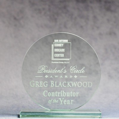 Jade Glass Circle Award - 5.5"
