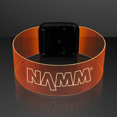 Laser Engraved - Cosmic Orange LED Magnetic Clasp Bracelets - PRINTED