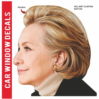 Hillary Clinton Ride-Along Car Mesh Head|Left Window Peel Off