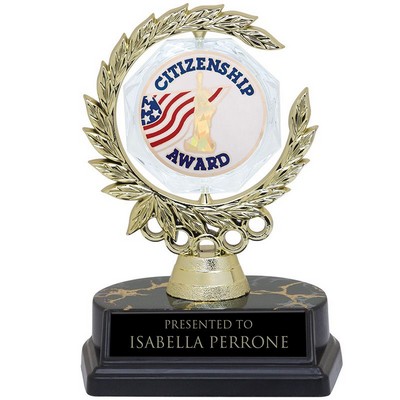6" Spinner Wreath Trophy w/2" Citizenship Insert