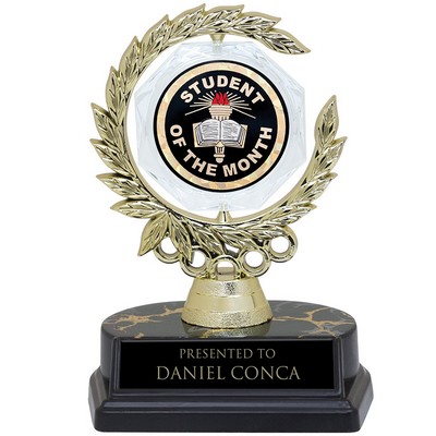 6" Spinner Wreath Trophy w/2" Student of the Month Insert