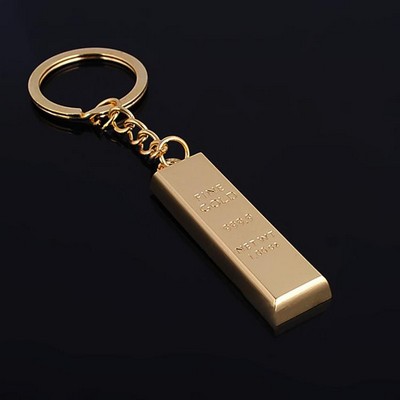 Gold Bullion Shape Key Chain