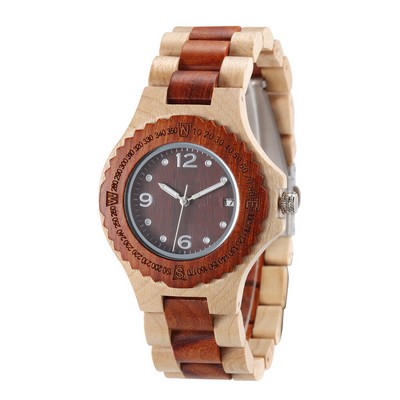 Red Sandalwood & Maple Calendar Watch