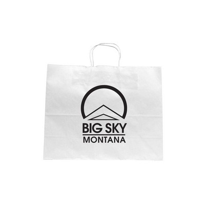 White Kraft Paper Shopping Bag (16"x6"x12")