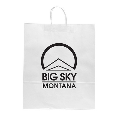 White Kraft Paper Shopping Bag (16"x9"x19.25")