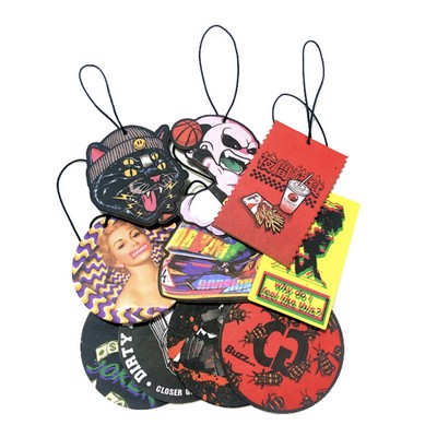 4" Die Cut Shape Custom Full Color Printed Air Freshener w/Georgia Peach Scent HV