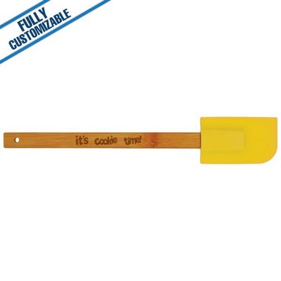 Yellow - 11.75" Silicone Spatula With Bamboo Handle