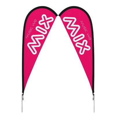 10' Premium Teardrop Flag Pole Kit + Single Sided Graphic + Ground Stake