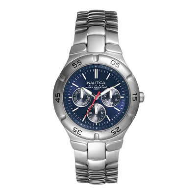 Nautica® Men's Stainless Steel Round Multi-Function Watch