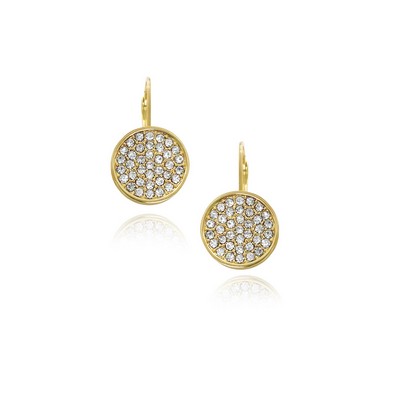 Vince Camuto® Gold-Tone & Crystal Circle Lever Back Earrings