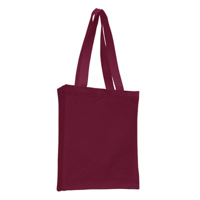 12 oz Cotton Canvas Book Tote Bag - 11"W x14"H x 5"D x