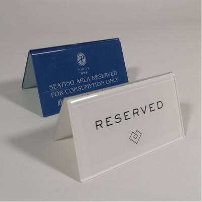 Full Colors "V" Shape Customized Acrylic Table Sign