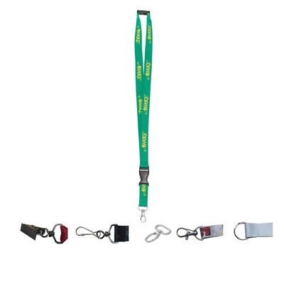 3/4" Full Color Dye-Sublimated Lanyard W/ Safety Breakaway Buckle Release