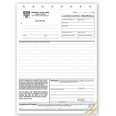 Landscaping Proposal Forms (3 Part)