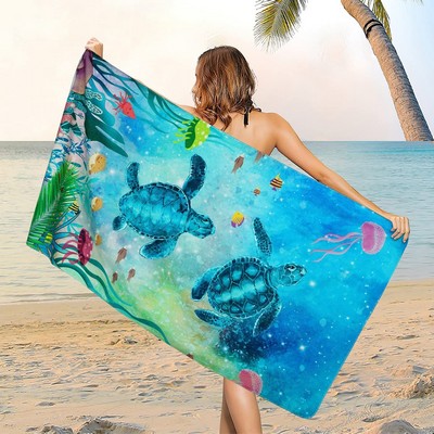 25"x 50" Sublimated Heavyweight Microfiber Beach Towel