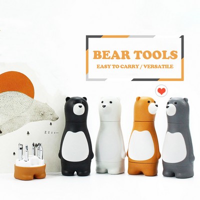 Cute Bear Shaped Multi Function 6-In-1 Screwdriver Tool Kit