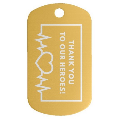 Anodized Aluminum Gold G.I. Tags, Engraved, 1" x 2"