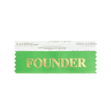 Founder Stk A Rbn Green Ribbon Gold Imprint
