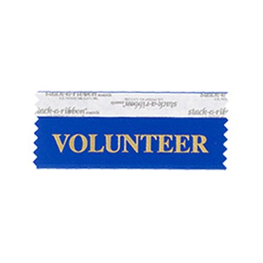 Volunteer Stk A Rbn Blue Ribbon Gold Imprint