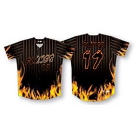 Striped Baseball Jersey w/Patterned Sides