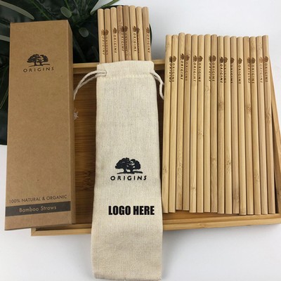 Bamboo Drinking Straw w/Cotton Pouch