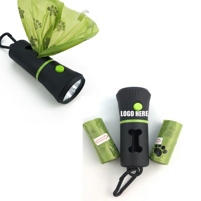 Waste Bags Dispenser w/LED Flashlight
