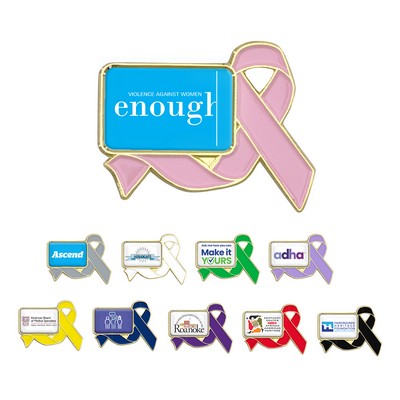 Awareness Ribbon Lapel Pin w/Logo