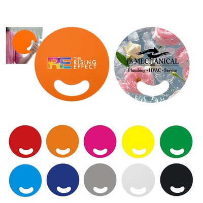 Round Plastic Die Cut Hand Fan (Full Color 2 Sides)