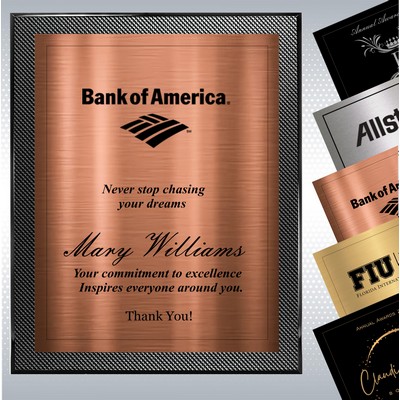 Piano Carbon Fiber Finish Plaque w/Choice of Single Plate (6" x 8")