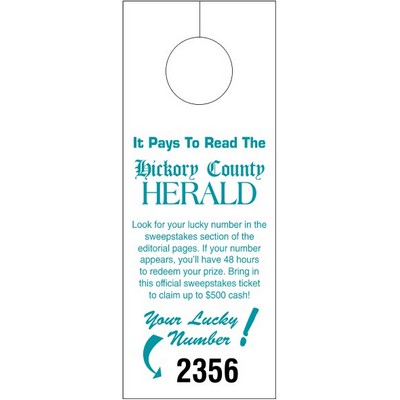 Door Knob Hangers w/split top (3 1/8"x 8 1/8") - White Tag Stock