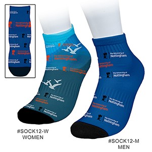 "SPORTY" Color Sublimation Low-Cut Ankle Crew Socks in Men's & Women's Size (SOCK12-M / SOCK12-W)