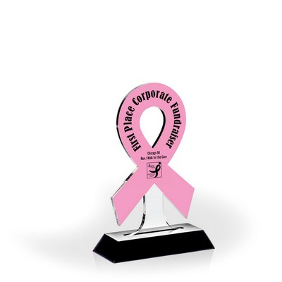 Awareness Ribbon Award with Black Wood Base - UV Printed