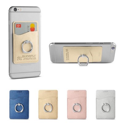 Leeman&trade; Shimmer Card Holder w/ Metal Ring Phone Stand