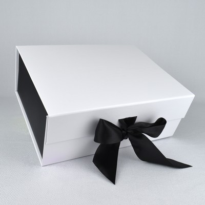 Magnetic Closure Gift Box with Satin Ribbon (11" x 8.75" x 4.37")