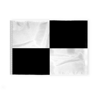 2.5'x3.3' 1ply Nylon Black and White Beach Safety Flag with Sleeve – Printed