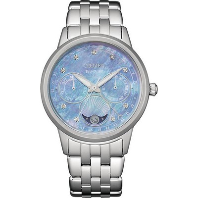 Citizen® Ladies' Calendrier Eco-Drive SS Watch w/Blue MOP Dial