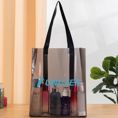 11.43 X13.79" Clear & Frosted PVC Tote Bag for Shopping