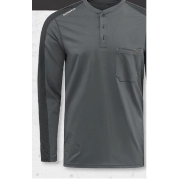 Bulwark™ Men's Flex Knit Henley Shirt - Charcoal Gray
