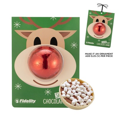 Holiday Mega Hot Chocolate Bomb Billboard Card - Reindeer with Red Foil