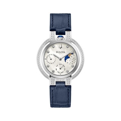 Bulova® Ladies' Rubaiyat Moon Dial Watch w/Leather Strap