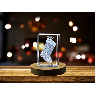 Elegant Christmas Stocking Trophy Award w/Recognition